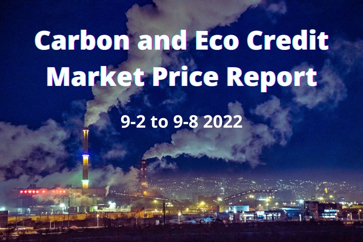Carbon and Eco Credit Price Report 9.2-9.8